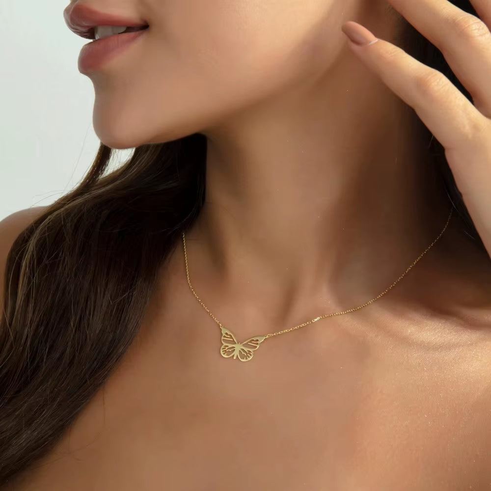 Golden Flutter Butterfly Necklace – Effortless Elegance, Everyday Magic